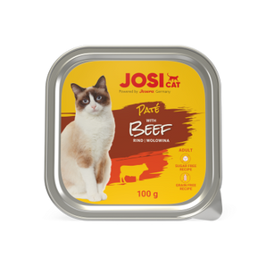 JosiCat Paté with Beef/Streunerkatzen. Das gewählte Produkt ist nur für Streunerkatzen Hilfe verfügbar.