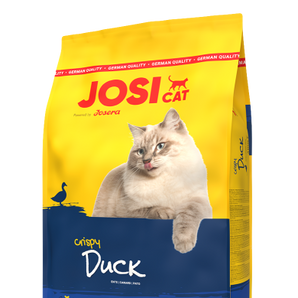JosiCat Crispy Duck/Streunerkatzen. Das gewählte Produkt ist nur für Streunerkatzen Hilfe verfügbar.